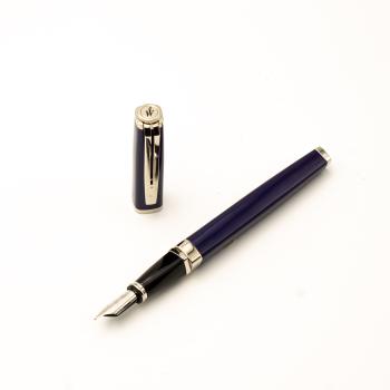 Waterman Exception Slim Blau Silber 18K M Nib OVP Füller Pen