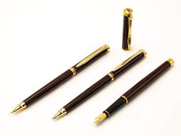 Pelikan P381 K381 D381 SET Marsala Rot NOS New Classic Füller Kugelschreiber Ble