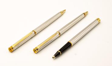 Pelikan R390 K390 D390 SET Silber Guilloche NOS Rollerball Kugelschreiber Bleist