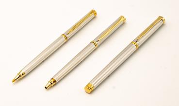 Pelikan R390 K390 D390 SET Silber Guilloche NOS Rollerball Kugelschreiber Bleist