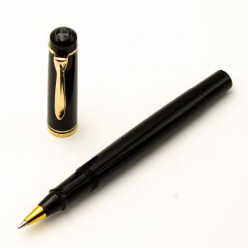 Pelikan R200 Schwarz marmoriert Gold NOS old style Rollerball-pen Tintenschreibe