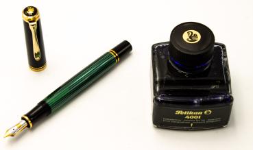 Pelikan M400 Souverän M 14K 585 NOS Geschenkbox GS400/A Grün Füller fountain-Pen