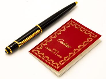 Cartier Diabolo Kugelschreiber ballpoint-pen Schwarz Gold