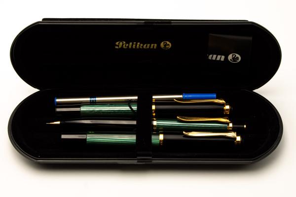 Pelikan M400 R400 D200 SET NOS old style Grün Füller 14K M Rollerball Druck-Blei