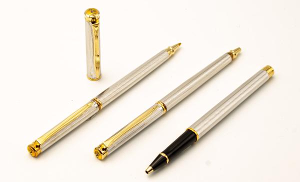 Pelikan R390 K390 D390 SET Silber Guilloche NOS Rollerball Kugelschreiber Bleist