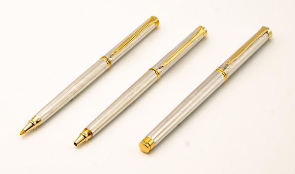Pelikan R390 K390 D390 SET Silber Guilloche NOS Rollerball Kugelschreiber Bleist
