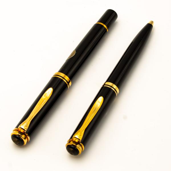 Pelikan M600 + D600 SET Schwarz Füller Pen 18K M Kugelschreiber + Leder-Etui TL2