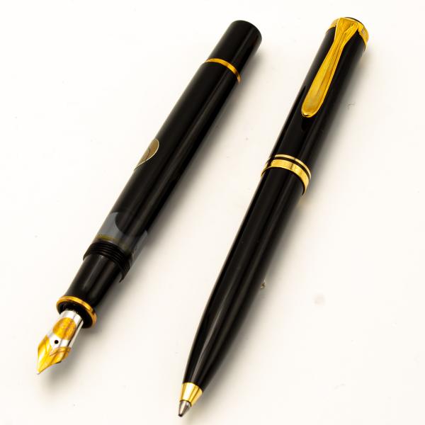 Pelikan M600 + D600 SET Schwarz Füller Pen 18K M Kugelschreiber + Leder-Etui TL2