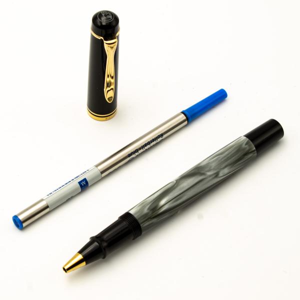 Pelikan R200 Grau marmoriert Gold NOS old style Rollerball-pen Tintenschreiber