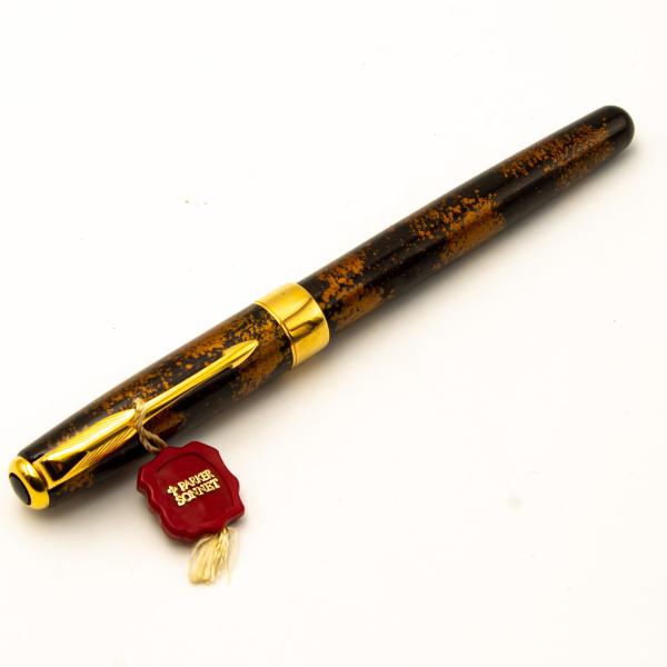 Parker France Sonnet China-Lack Lacquer Laque Pen Füller 18K 750 M NOS Braun Sc