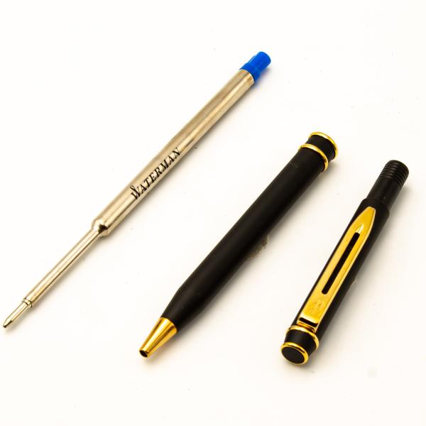 Waterman Paris France Ballpoint-Pen Kugelschreiber Matt Schwarz Gold