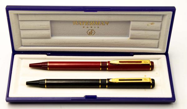 Waterman Paris France Centurion SET 2x Ballpoint-Pen Kugelschreiber Rot + Grün