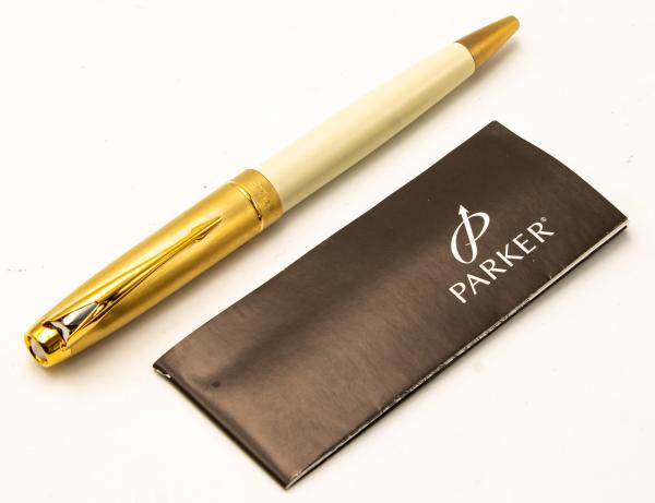 Parker 100 Honey White Gold Dreh-Kugelschreiber ballpoint-pen France L. NOS