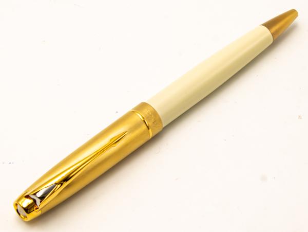 Parker 100 Honey White Gold Dreh-Kugelschreiber ballpoint-pen France L. NOS
