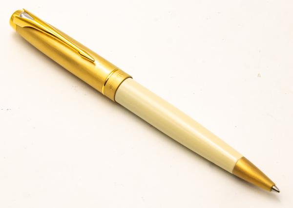 Parker 100 Honey White Gold Dreh-Kugelschreiber ballpoint-pen France L. NOS