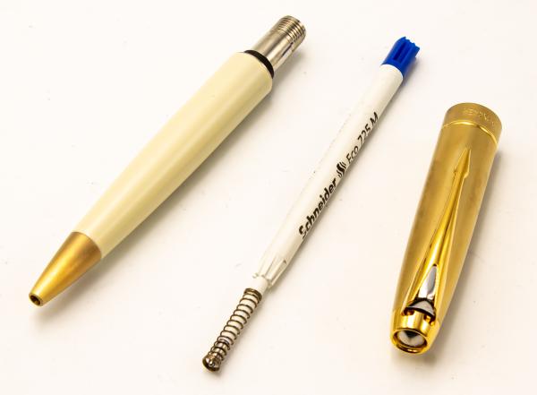 Parker 100 Honey White Gold Dreh-Kugelschreiber ballpoint-pen France L. NOS