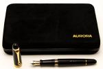 Aurora 800 88 N Kolben-Füller fountain-Pen 14K B Nib New Schwarz Gold